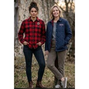 Rural Cloth Women's Shacket Red Plaid Pockets Reversible Snap Size S